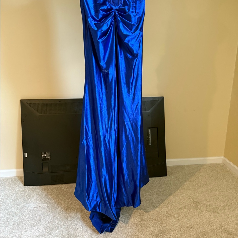 Elegant Blue Satin Gown